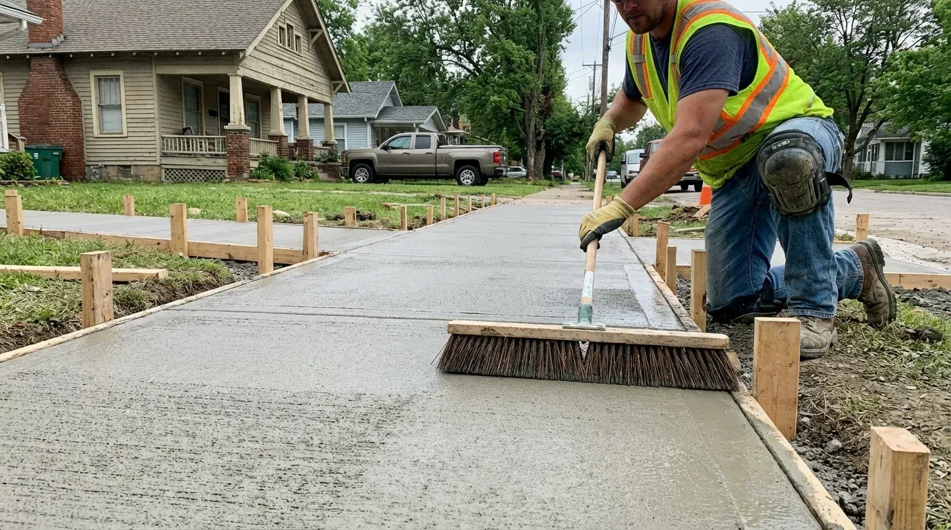 Decorative Concrete Staining & Coloring process close-up